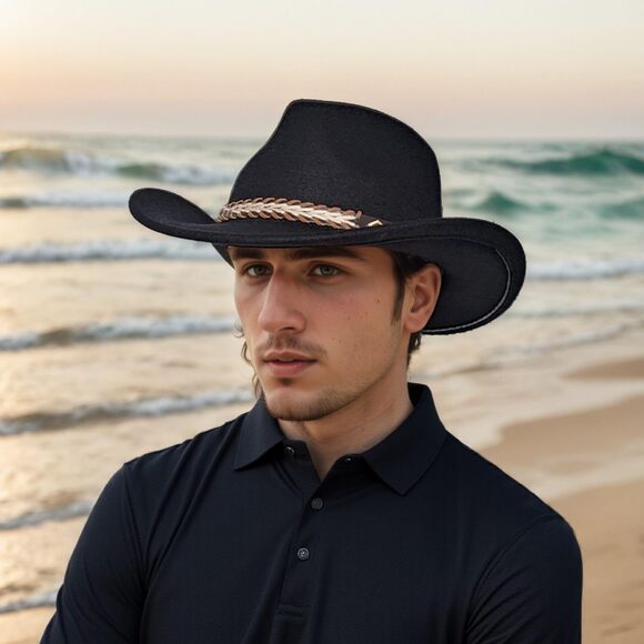 5962 Western Cowboy Hat For Men Women, Vintage Wide Brim Cowgirl main image 4